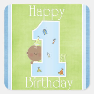 Etiquetas felizes do primeiro aniversario