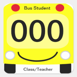 Etiquetas felizes do Tag do ônibus do estudante d