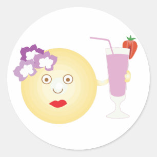 Etiquetas femininos Loving de Emoji do cocktail