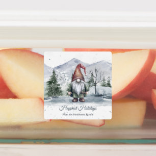 Etiquetas Feriado de Aquarela Gnomo Personalizado Baking