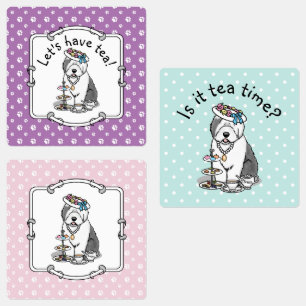 Etiquetas Festa de Bela Garota do Chá Velha Cão Inglês (C