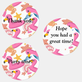 Etiquetas Flamingo summer party with text