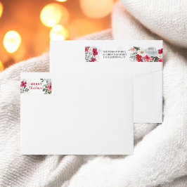 Etiquetas Floco de neve floral verde-elegante Natal