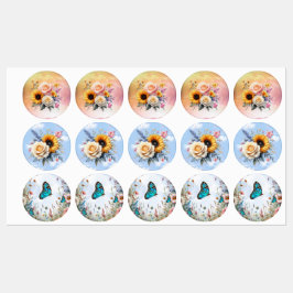 Etiquetas Florais que Florescem na Primavera e no Verão