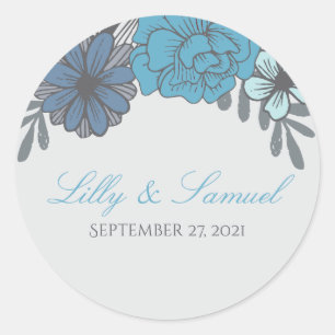 Etiquetas florais, Wedding retros