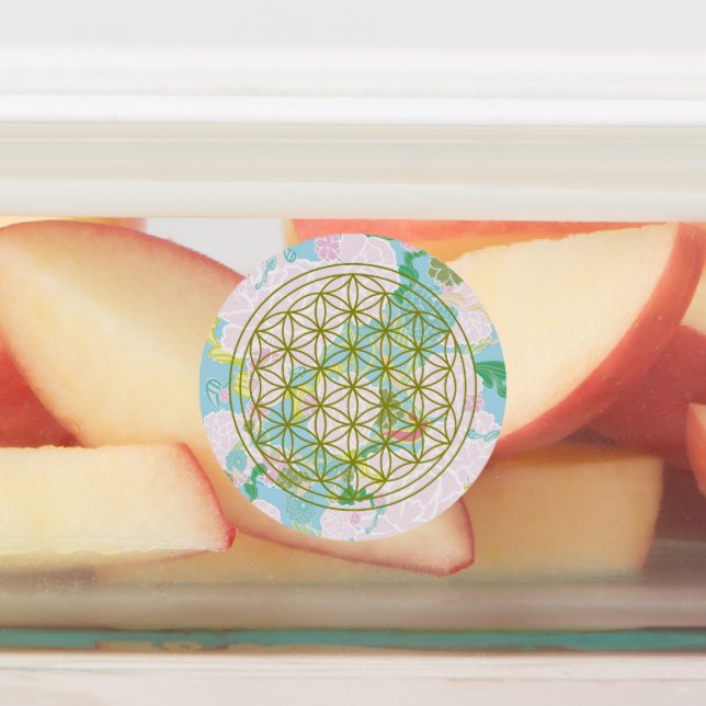 Etiquetas Flores de vida (Afixado)