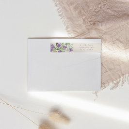 Etiquetas Flores Roxas Retorno Romântico Pré-Endereçado