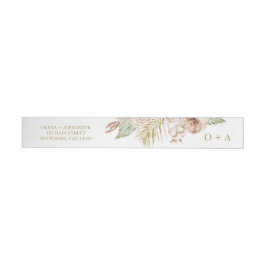 Etiquetas Flores Tropicais Boho Pampas e flores secas