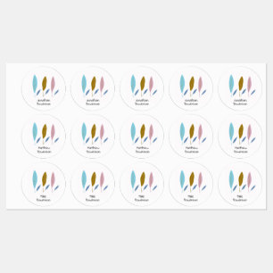 Etiquetas Folhas personalizadas de meninos modernos e bonito