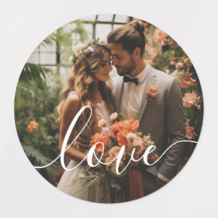 Etiquetas Foto personalizada do casal 'Love'