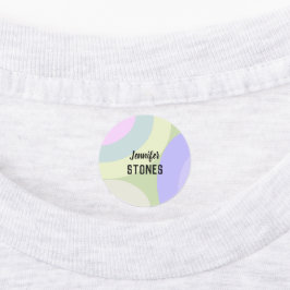 Etiquetas funcionário de formas abstrato coloridas