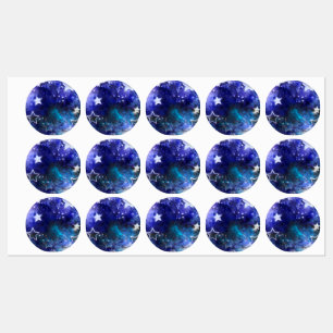 Etiquetas Fundo de Espaço com Estrelas