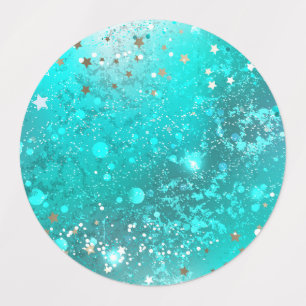 Etiquetas Fundo do Mint Turquoise Foil