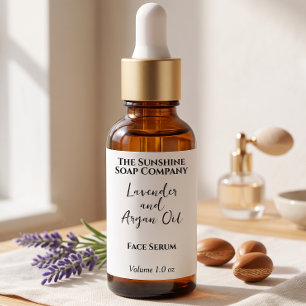 Etiquetas Garrafa conta-gotas impermeável branca para cosmét
