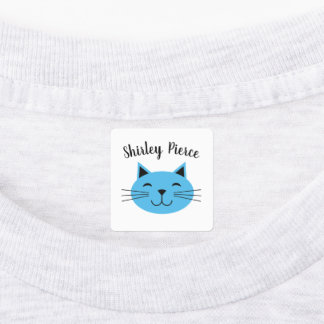 Etiquetas Gatinho Azul Com Nome Personalizado Ferro Sobre Ve