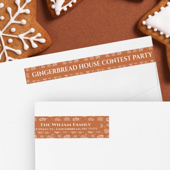 Etiquetas Gingercake House Endereço de Natal (This address label is a must-have if you're organizing a Gingerbread House Competition. Buy it now!)