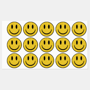 Etiquetas Glitter Smile Face