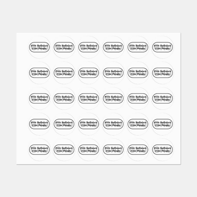 Etiquetas GNU - Software livre - Pessoas grátis (Folha)