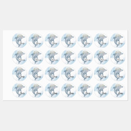 Etiquetas Golfinhos Personalizados de Aquarela