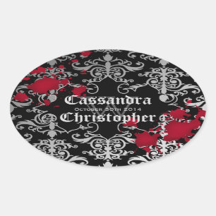 Etiquetas góticos do favor do casamento do Dia da