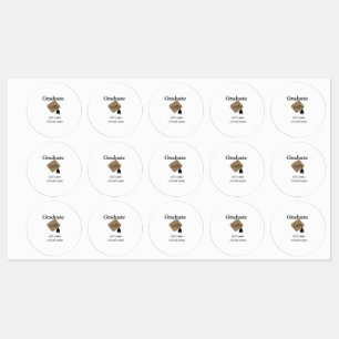 Etiquetas Graduação de formando adiciona nome ao ano escolar