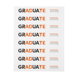 Etiquetas Graduação de Letras Ângulo Grande Laranja - Corte