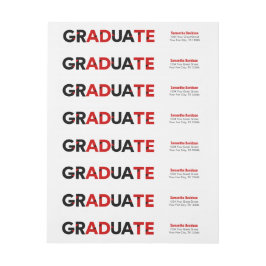 Etiquetas Graduação de Letras Ângulo Grande Vermelho e Curto