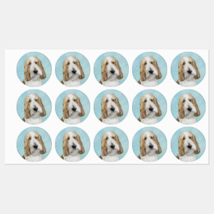 Etiquetas Grand Basset Griffon Vendeen - Arte Original de Ca