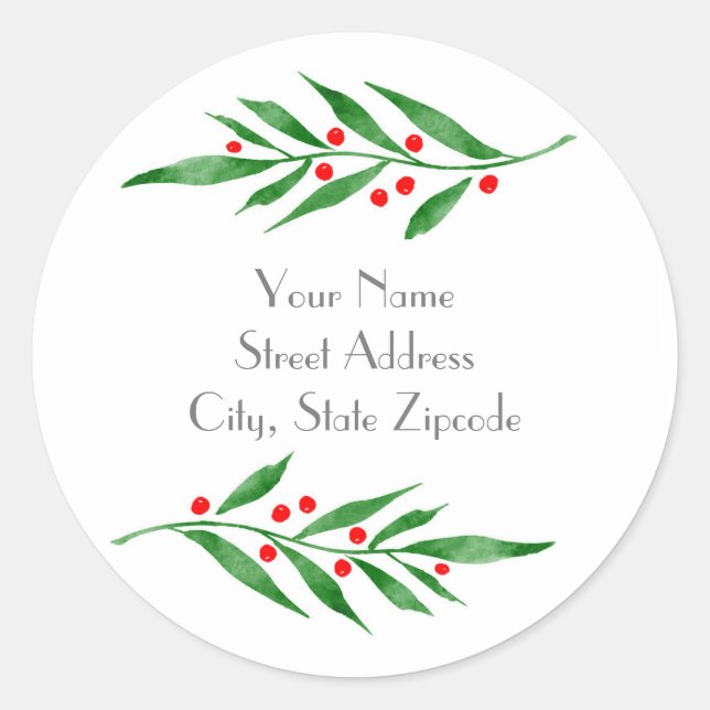 Etiquetas "Green Leaves Red Berries" (Frente)