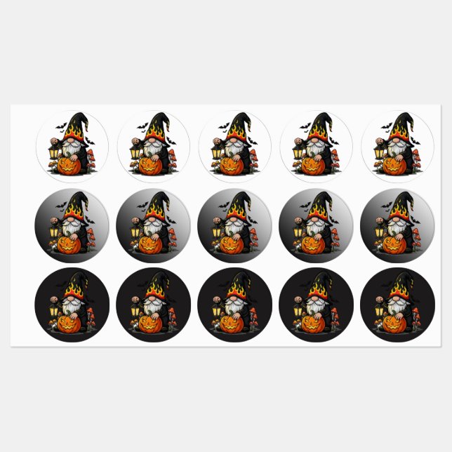 Etiquetas Halloween Gnome Labels (Folha)