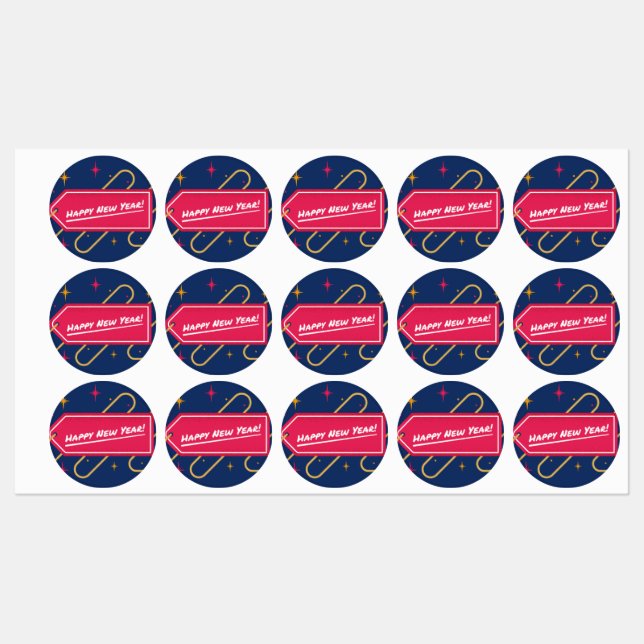 Etiquetas Happy New Year Celebration Sticker (Folha)
