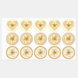 Etiquetas Hibiscus & lace AMARELO