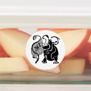 Etiquetas Hippo Monograma irritado