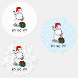 Etiquetas Ho Ho Feliz Papais noeis de Natal Bonito Snowman