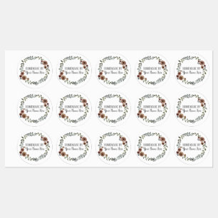 Etiquetas Homemade Cookie Cake Vintage Artesanato Floral Wre