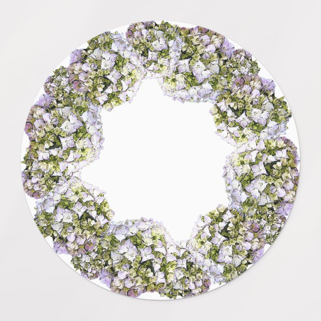 Etiquetas Hydrangea Wreath (Design 3)