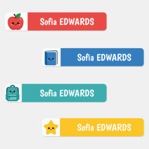 Etiquetas Ícones de Escola Fofos Nome à Prova d'Água Persona
