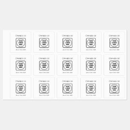 Etiquetas ID do Ativo Logotipo | Propriedade da Empresa Etiq