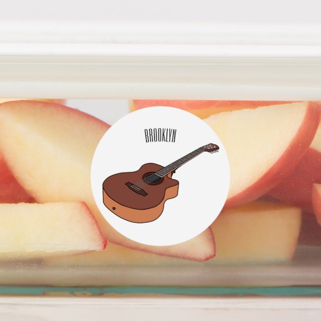 Etiquetas Ilustração acústica de desenho animado (Afixado)