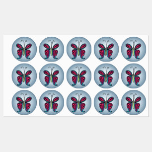 Etiquetas Ilustração de Borboleta Colorida