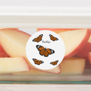 Etiquetas Ilustração de desenho animado da borboleta monarca
