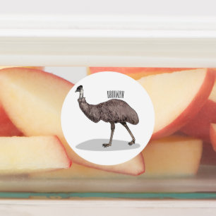 Etiquetas Ilustração de desenho animado de aves da Emu