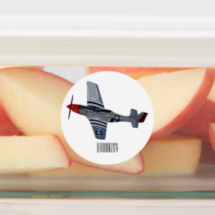 Etiquetas Ilustração de desenho animado de caça-bombardeiro