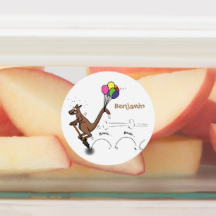 Etiquetas Ilustração de desenho animado de canguru humor a