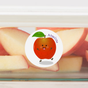 Etiquetas Ilustração de desenho animado de maçã dançante