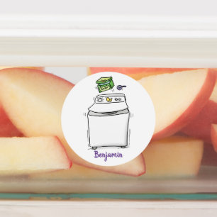 Etiquetas Ilustração de desenho animado de máquina de lavar