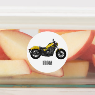 Etiquetas Ilustração de desenho animado de motociclo cruzado