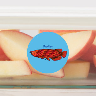 Etiquetas Ilustração de desenho animado de peixes da Arowa