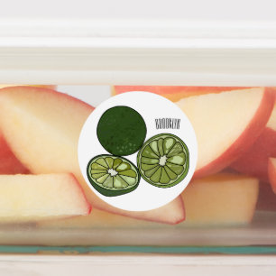 Etiquetas Ilustração de desenho animado do limão Kaffir