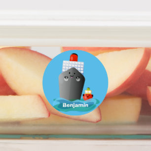 Etiquetas Ilustração de desenho animado do navio de linha do